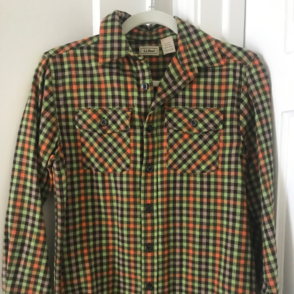 Boy's L.L. Bean plaid flannel shirt